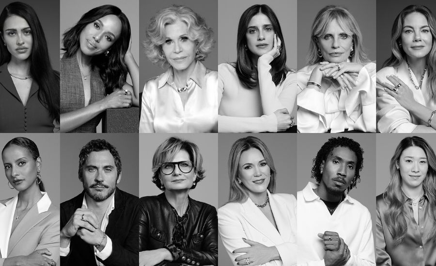 Mit Jane Fonda, Sara Nuru und weiteren bekannten Persönlichkeiten an ihrer Seite, setzt Pomellato ein starkes Zeichen gegen wirtschaftliche Gewalt und für finanzielle Unabhängigkeit als grundlegendes Recht von Frauen. Foto: Courtesy of Pomellato