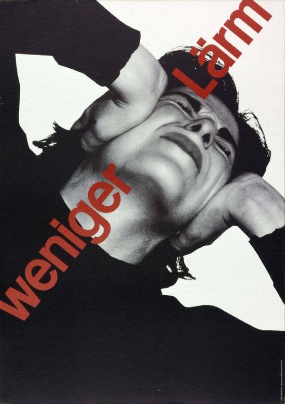 Josef Müller-Brockmann, Peter Huber, Plakat Weniger Lärm, 1960, Foto: © Museum für Gestaltung Zürich/ZHdK