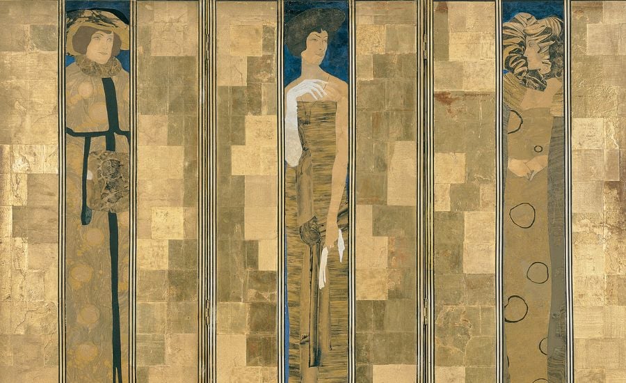 Die Ausstellung im MAK ist vom 10. Juni bis 27. September 2026 zu sehen. Foto: Koloman Moser, Paravent, 1906 Ausführung: Wiener Werkstätte/Karl Beitel/Therese Trethan Holz, Gold- und Tunkpapier, Borte © MAK/Georg Mayer