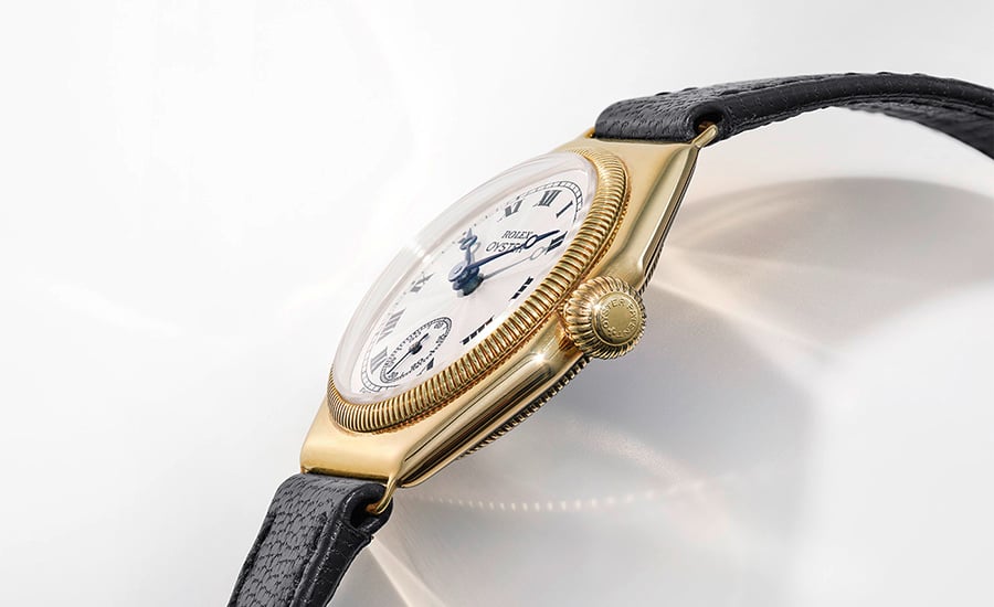 Erste Oyster, achteckig, 1926. Foto: Rolex/Stojan