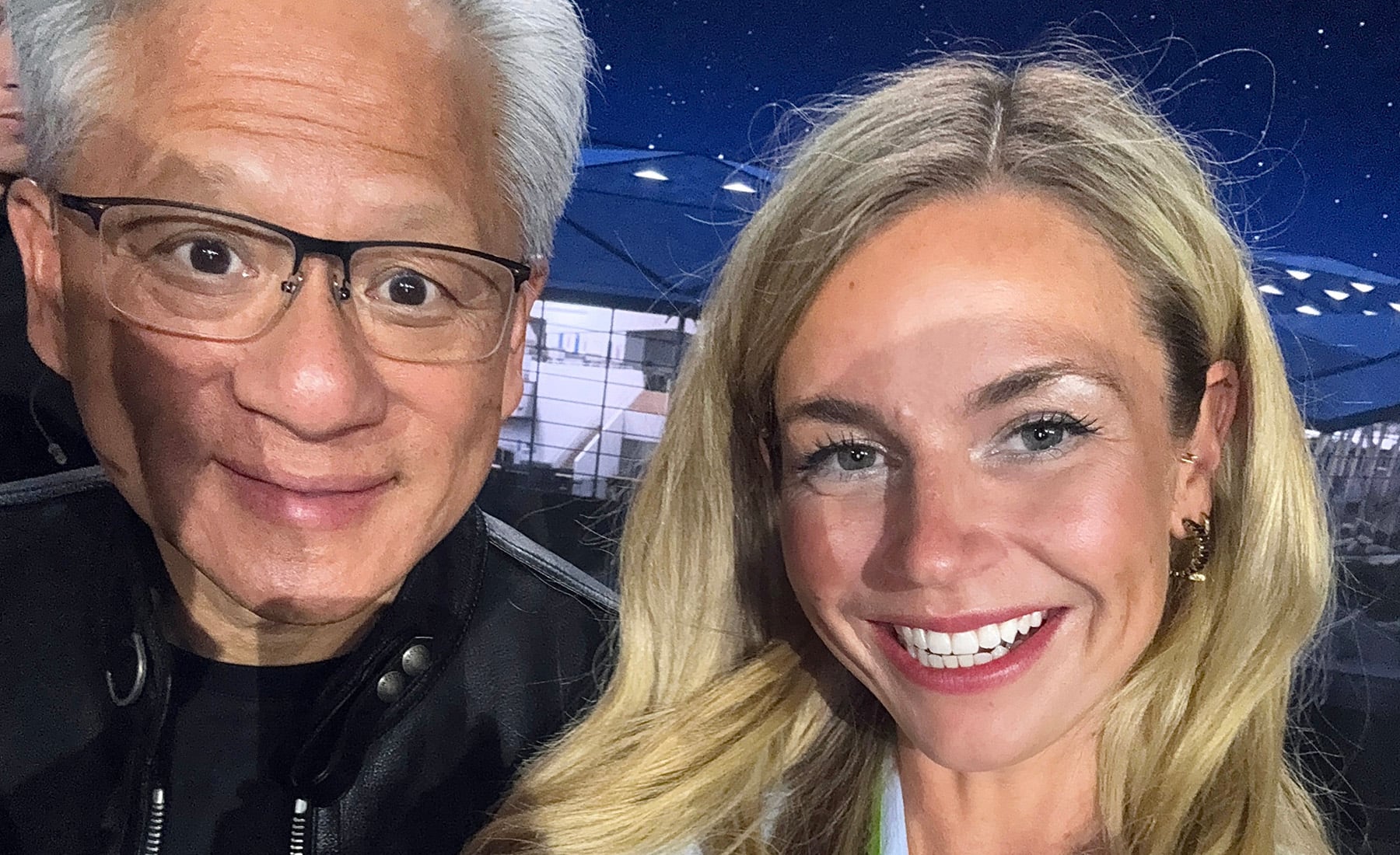 Lara Sophie Bothur mit Jensen Huang