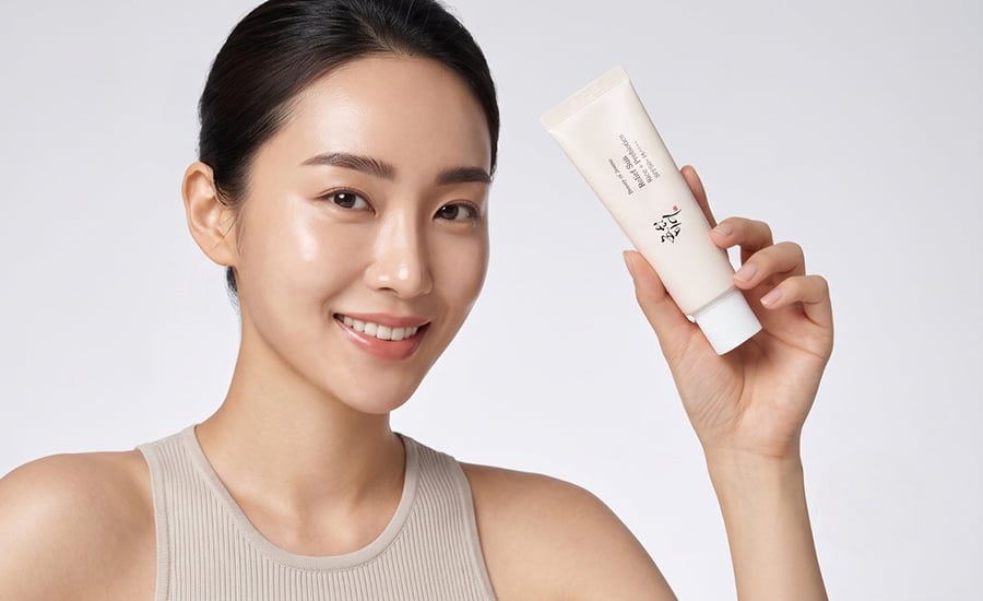 Die Beauty of Joseon Relief Sun: Rice + Probiotics, LSF 50+ mit 30 % Reisextrakt. Credit: Beauty of Joseon