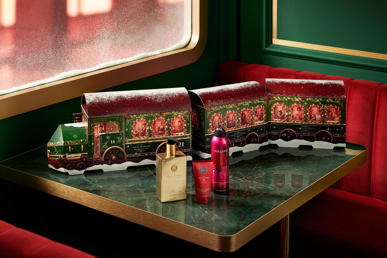 Beauty-Adventskalender 2026 von Rituals: Zug-Set mit drei abnehmbaren Waggons