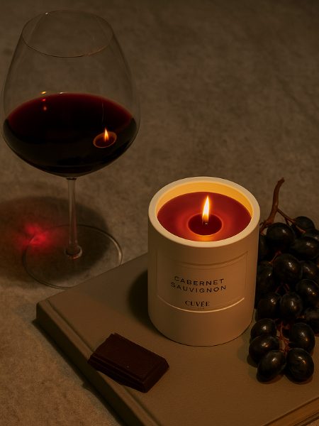 Beauty News im November 2025: Die "Cabernet Sauvignon Candle" von Cuvée Candles fängt die Aromen kalifornischer Weinberge ein – mit Noten von dunklen Beeren, Pfeffer und Zedernholz für einen warmen, eleganten Raumduft.