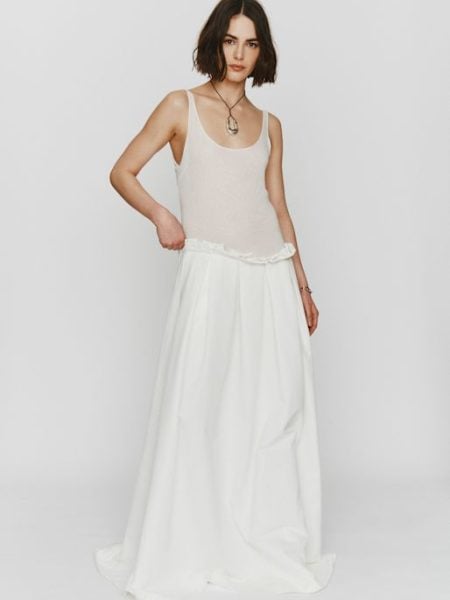Lein Kleid mit tiefer Taille