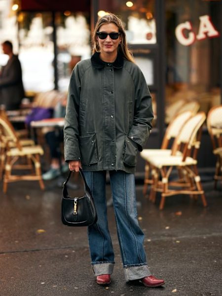 Outerwear und Jeans mit Naht in Paris